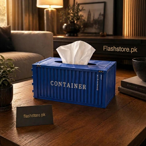 Cargo Container Design Tissue Box Organizer