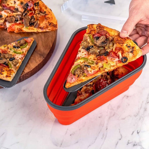 Collapsible Silicone Pizza Storage Container with 5 Trays