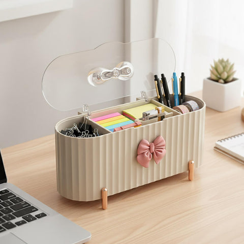 3 Grid Cosmetic Storage Box With Lid