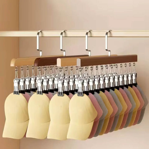 12 Clips Wooden Clothes Hanger