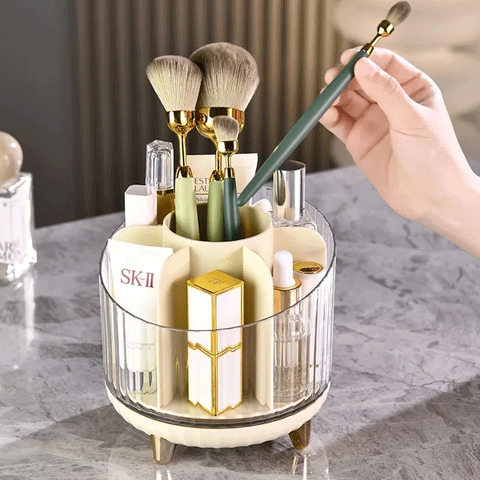 Rotating Desktop Makeup Brushes Organizer