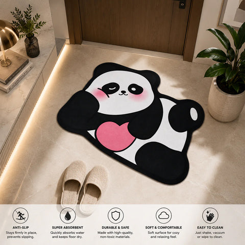 Cute Panda Shape Soft Floor Mat | Non-Slip Cartoon