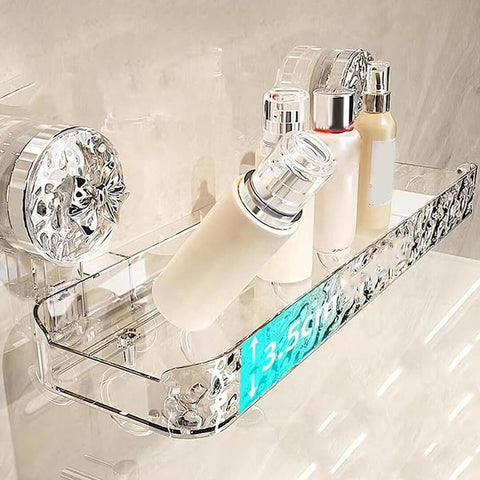 Crystal Suction Wall-Mounted Shelf Cup Storage Rack