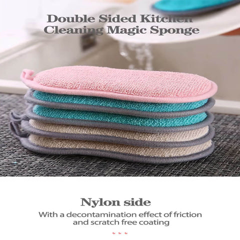 Double Sides Scrub Magic Dishwasher Sponge