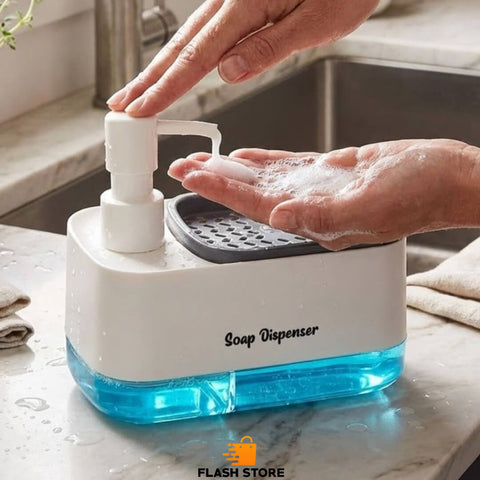 Dishwashing Soap & Detergent Dispenser 2 in 1 with Sponge Holder