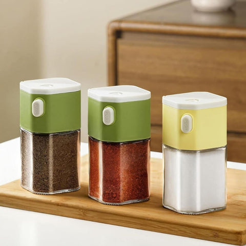 Dual Purpose Salt & Pepper Spice Bottle Glass Seasoning Jar