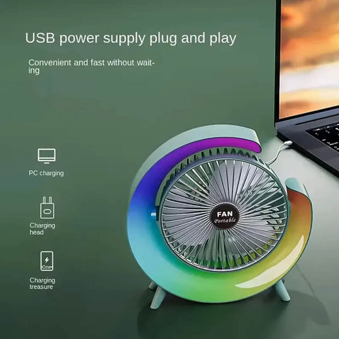RGB USB Desk Fan with Light