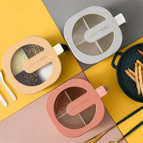 4 Partition Spices Storage Box