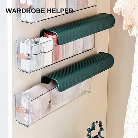 6 Grid Transparent Wall Closet Organizer