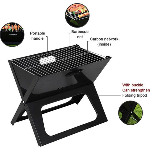 Portable X Shaped BBQ Grill