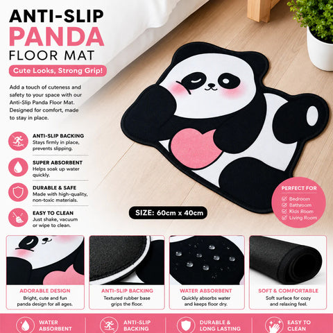 Cute Panda Shape Soft Floor Mat | Non-Slip Cartoon