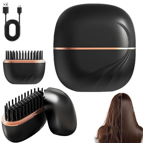 Mini Wireless Hair Straightening Comb Portable Cordless Hair Styler