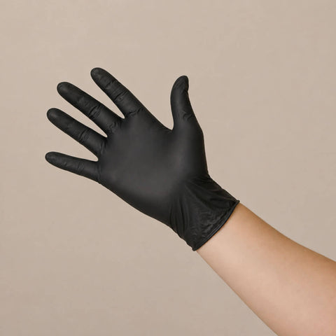 100 Pcs Disposable Black Gloves Nitrile Hand Gloves for Cleaning & Food Use