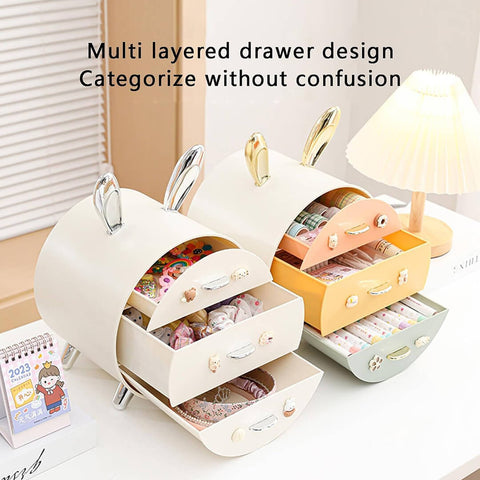 Luxury Rabbit Storage Box 3 Layer Drawer Organizer