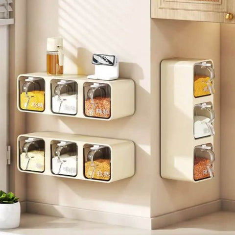 Wall Mounted Spice Rack Kitchen Storage Organizer