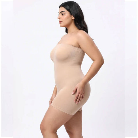 Full Body Strapless Tummy Control Shaper – Beige