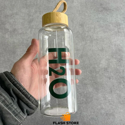 Eco Friendly Glass Water Bottle With bamboo cap