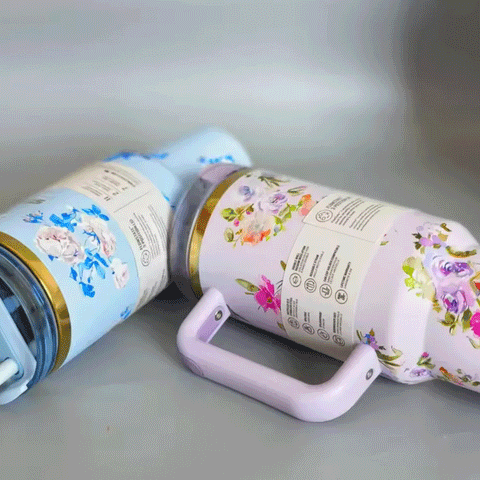 Stainless Steel Insulated Flower Tumbler with Lid