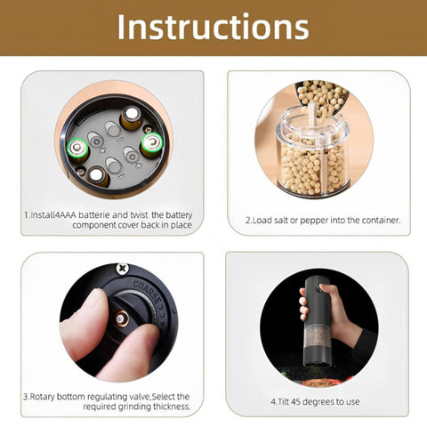 Cell Operated Salt & Pepper Grinder Electric Spice Mill