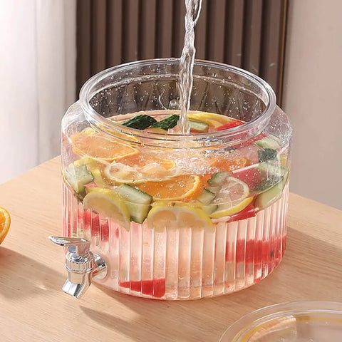 Premium Acrylic Round Beverage Dispenser with Tap