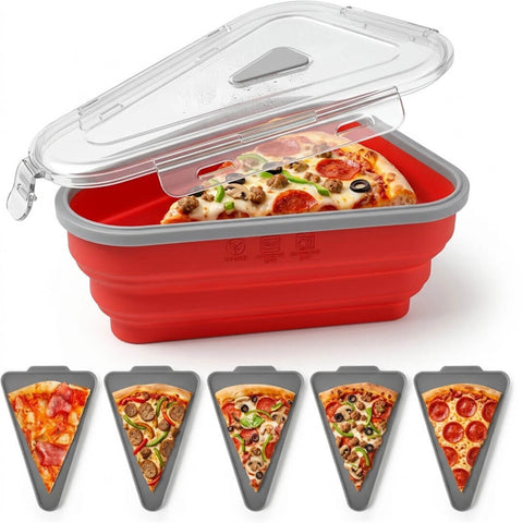 Collapsible Silicone Pizza Storage Container with 5 Trays