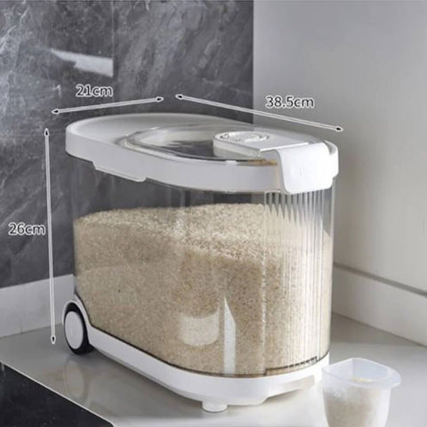 Smart Rice Storage Container with Measuring Cup