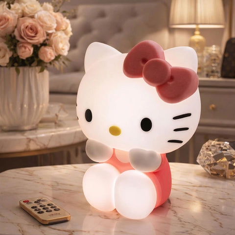 Kawaii Kitty Style Silicone Night Light Soft Warm Glow Touch Control USB Rechargeable