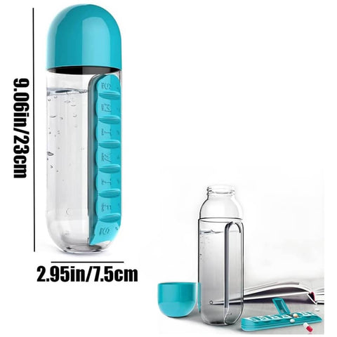 7 Day Pill Organizer Water Bottle