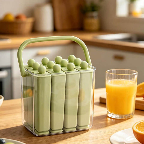 12 Grid Silicone Ice Pop Maker with Carry Bucket