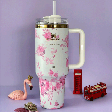Stainless Steel Insulated Flower Tumbler with Lid