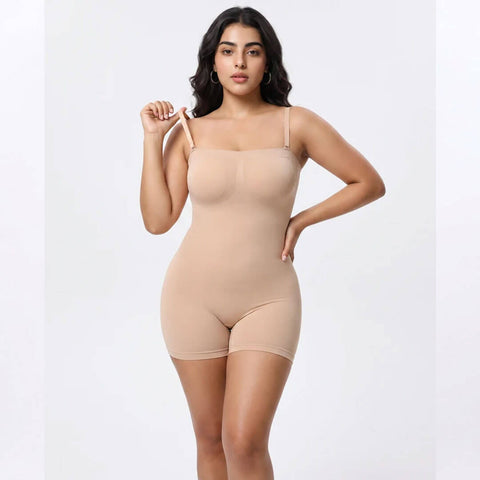Full Body Strapless Tummy Control Shaper – Beige