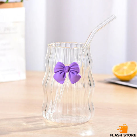 450ML Glass Straw Cup With Lid