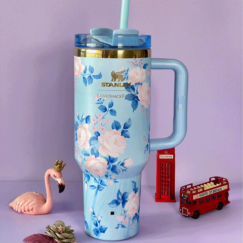 Stainless Steel Insulated Flower Tumbler with Lid