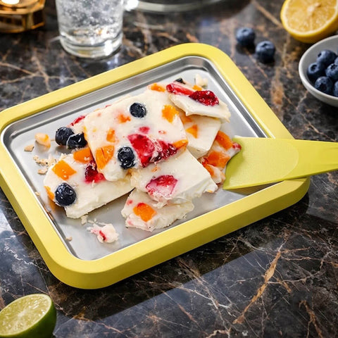Instant Ice Cream Maker Tray  DIY Rolled Ice Cream Pan with Spatula