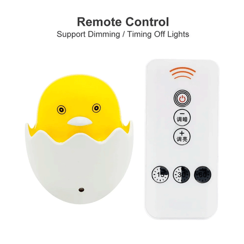 Cute Yellow Duck Led Night Light  Remote Control