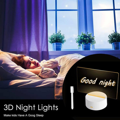 LED Night Light Note Board With Pen