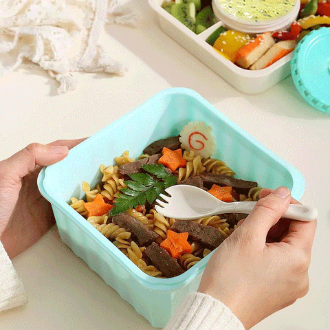 Bento Lunch Box with 3 Compartments | Leakproof Microwave Safe