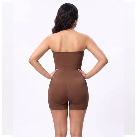 Full Body Strapless Tummy Control Shaper – Brown