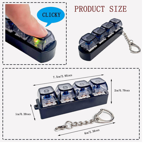4 Key Mechanical Keyboard Switch Keychain Fidget Clicker
