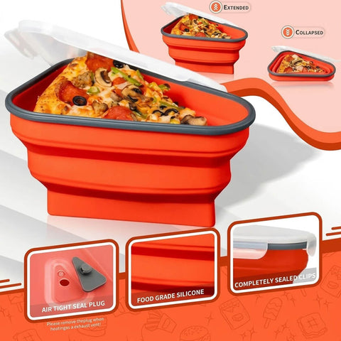 Collapsible Silicone Pizza Storage Container with 5 Trays