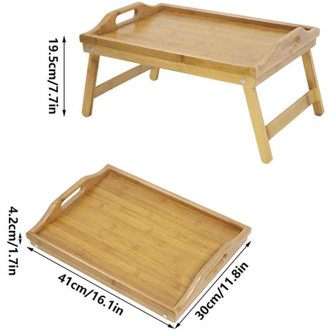 Portable Bamboo Bed Table Tray