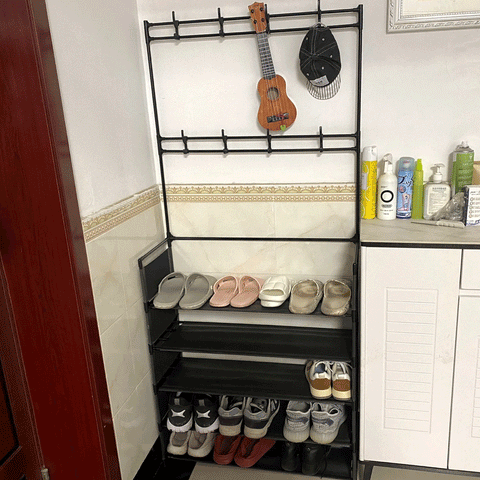 Multifunction 5 Layers Shoe Rack With Clothes Rack