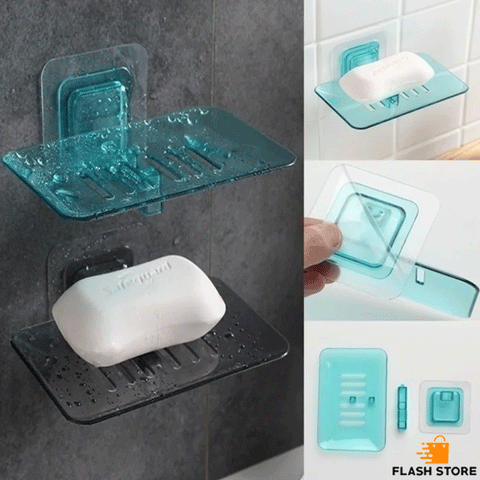 Creative Wall Mounted Crystal Soap Box (pack of 02