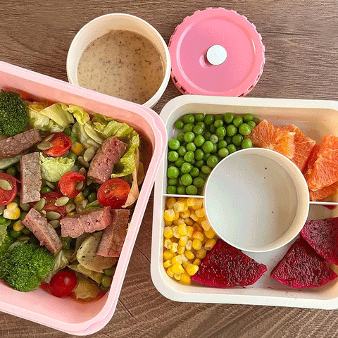 Bento Lunch Box with 3 Compartments | Leakproof Microwave Safe