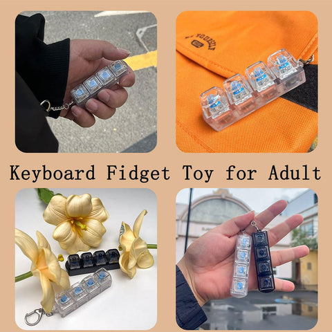 4 Key Mechanical Keyboard Switch Keychain Fidget Clicker