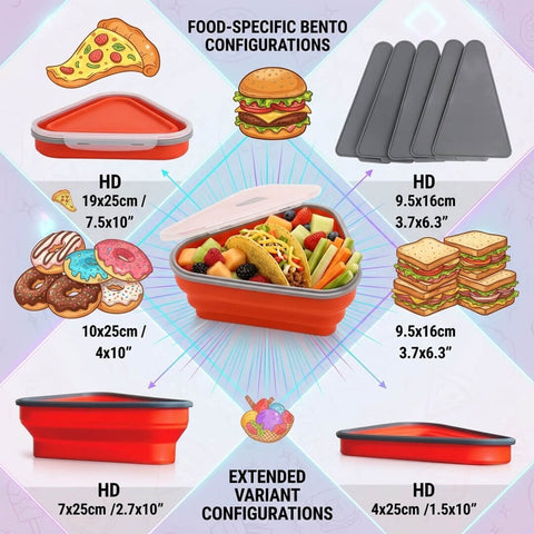 Collapsible Silicone Pizza Storage Container with 5 Trays