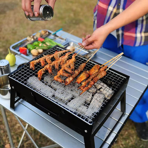 Foldable Tabletop Charcoal BBQ Grill Stainless