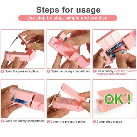 Portable Mini Plastic Bag Sealer With Battery