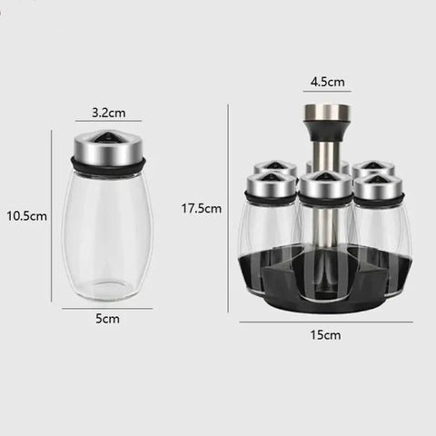 Premium Quality 360 Rotating Spice Jar Set