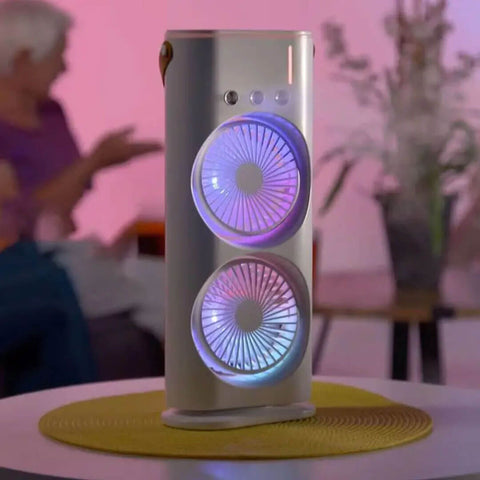 Double Headed Rechargeable Mist Fan